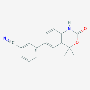 molecular formula C17H14N2O2 B8791411 3-(4,4-Dimethyl-2-oxo-2,4-dihydro-1H-benzo[D][1,3]oxazin-6-YL)benzonitrile CAS No. 304853-36-9