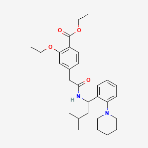 molecular formula C29H40N2O4 B8791419 Ethyl 2-ethoxy-4-[N-(1-(2-piperidino-phenyl)-3-methyl-1-butyl)-aminocarbonylmethyl]benzoate 
