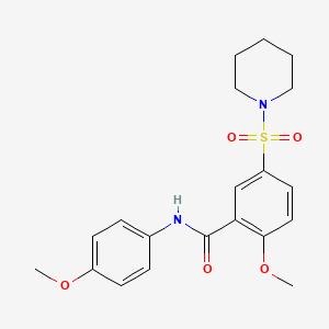 molecular formula C20H24N2O5S B8791433 2-methoxy-N-(4-methoxyphenyl)-5-(piperidin-1-ylsulfonyl)benzamide 