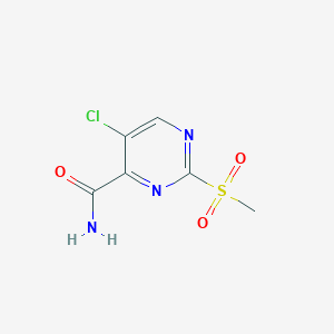 molecular formula C6H6ClN3O3S B8791582 5-Chloro-2-(methylsulfonyl)pyrimidine-4-carboxamide 