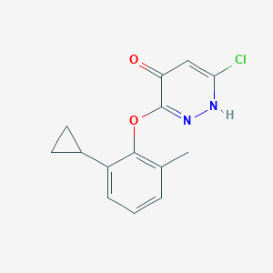 molecular formula C14H13ClN2O2 B8791606 6-Chloro-3-(2-cyclopropyl-6-methylphenoxy)pyridazin-4-ol CAS No. 499223-49-3