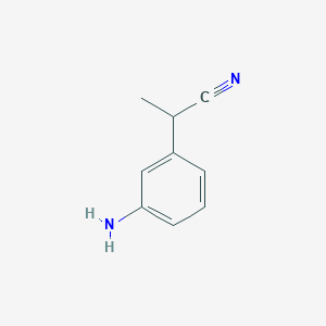 molecular formula C9H10N2 B8791663 2-(3-Aminophenyl)propanenitrile CAS No. 97844-30-9