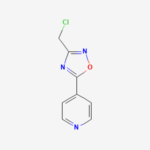 molecular formula C8H6ClN3O B8791934 4-[3-(Chloromethyl)-1,2,4-oxadiazol-5-yl]pyridine 