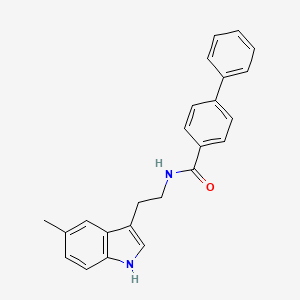 molecular formula C24H22N2O B8792020 N-(2-(5-Methyl-1H-indol-3-yl)ethyl)biphenyl-4-carboxamide 