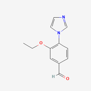 molecular formula C12H12N2O2 B8792124 Benzaldehyde, 3-ethoxy-4-(1H-imidazol-1-yl)- 