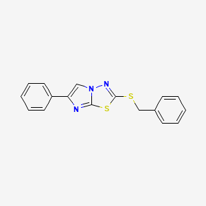 molecular formula C17H13N3S2 B8792169 2-(Benzylsulfanyl)-6-phenylimidazo[2,1-b][1,3,4]thiadiazole 