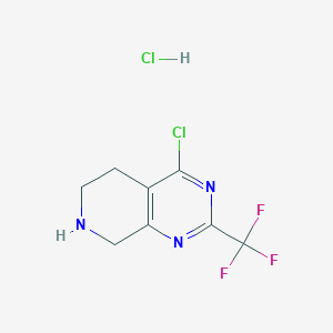 molecular formula C8H8Cl2F3N3 B8792199 4-Chloro-2-(trifluoromethyl)-5,6,7,8-tetrahydropyrido[3,4-d]pyrimidine hydrochloride 