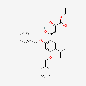 molecular formula C29H30O6 B8792229 Ethyl 4-(2,4-bis(benzyloxy)-5-isopropylphenyl)-2-hydroxy-4-oxobut-2-enoate 