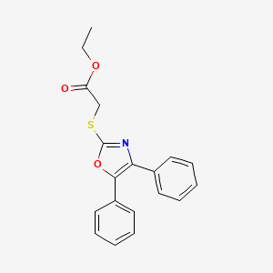 molecular formula C19H17NO3S B8792237 ethyl S-(4,5-diphenyloxazol-2-yl)-mercaptoacetate 