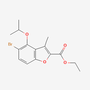 molecular formula C15H17BrO4 B8792324 Ethyl 5-bromo-4-isopropoxy-3-methylbenzofuran-2-carboxylate CAS No. 857081-69-7