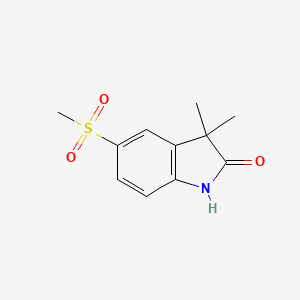 molecular formula C11H13NO3S B8792354 3,3-Dimethyl-5-(methylsulfonyl)indolin-2-one CAS No. 192928-29-3