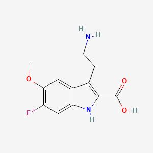 molecular formula C12H13FN2O3 B8792364 3-(2-Aminoethyl)-6-fluoro-5-methoxy-1H-indole-2-carboxylic acid CAS No. 62106-04-1