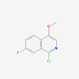 molecular formula C10H7ClFNO B8792385 1-Chloro-7-fluoro-4-methoxyisoquinoline CAS No. 630423-46-0