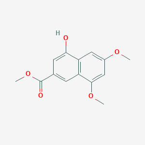 molecular formula C14H14O5 B8792388 2-Naphthalenecarboxylic acid, 4-hydroxy-6,8-dimethoxy-, methyl ester 