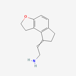 molecular formula C13H15NO B8792456 Ethanamine, 2-(1,2,6,7-tetrahydro-8H-indeno[5,4-b]furan-8-ylidene)- 