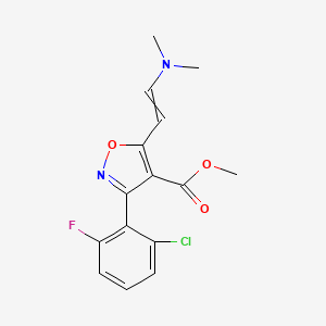 molecular formula C15H14ClFN2O3 B8792540 methyl 3-(2-chloro-6-fluorophenyl)-5-[2-(dimethylamino)ethenyl]-1,2-oxazole-4-carboxylate 