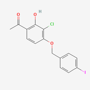 molecular formula C15H12ClIO3 B8792681 1-(3-Chloro-2-hydroxy-4-((4-iodobenzyl)oxy)phenyl)ethanone 