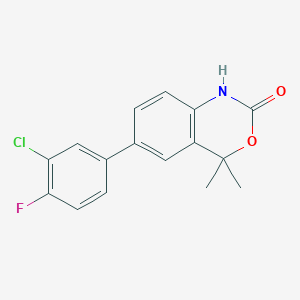molecular formula C16H13ClFNO2 B8792724 6-(3-chloro-4-fluorophenyl)-4,4-dimethyl-1H-benzo[d][1,3]oxazin-2(4H)-one CAS No. 304854-45-3