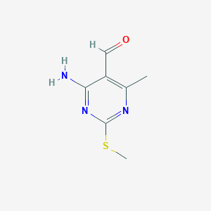 molecular formula C7H9N3OS B087928 4-氨基-6-甲基-2-(甲硫基)嘧啶-5-甲醛 CAS No. 1268522-00-4