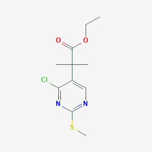 Ethyl 2-(4-chloro-2-(methylthio)pyrimidin-5-yl)-2-methylpropanoate