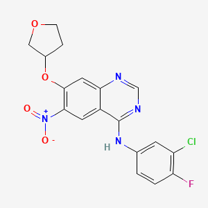 molecular formula C18H14ClFN4O4 B8793197 N-(3-chloro-4-fluorophenyl)-6-nitro-7-(oxolan-3-yloxy)quinazolin-4-amine 
