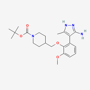 Tert-butyl 4-((2-(5-amino-3-methyl-1H-pyrazol-4-YL)-6-methoxyphenoxy)methyl)piperidine-1-carboxylate