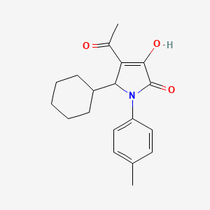 2H-Pyrrol-2-one, 4-acetyl-5-cyclohexyl-1,5-dihydro-3-hydroxy-1-(4-methylphenyl)-