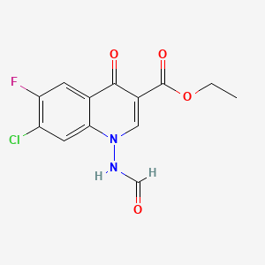 molecular formula C13H10ClFN2O4 B8793663 Ethyl 7-chloro-6-fluoro-1-(formylamino)-1,4-dihydro-4-oxoquinoline-3-carboxylate CAS No. 88569-33-9