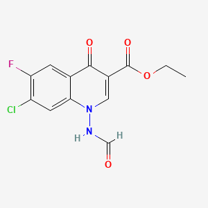 Ethyl 7-chloro-6-fluoro-1-(formylamino)-1,4-dihydro-4-oxoquinoline-3-carboxylate