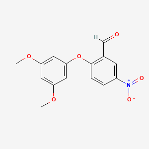 molecular formula C15H13NO6 B8793672 2-(3,5-Dimethoxyphenoxy)-5-nitrobenzaldehyde 