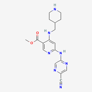 Methyl 6-((5-cyanopyrazin-2-yl)amino)-4-((piperidin-4-ylmethyl)amino)nicotinate