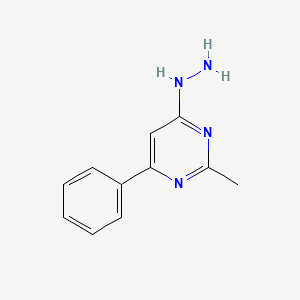 molecular formula C11H12N4 B8793688 4-Hydrazinyl-2-methyl-6-phenylpyrimidine 