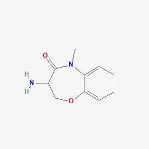 molecular formula C10H12N2O2 B8793710 3-Amino-5-methyl-2,3-dihydrobenzo[b][1,4]oxazepin-4(5H)-one 