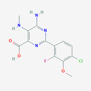 6-Amino-2-(4-chloro-2-fluoro-3-methoxyphenyl)-5-(methylamino)pyrimidine-4-carboxylic acid