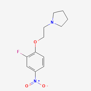 molecular formula C12H15FN2O3 B8793897 1-[2-(2-Fluoro-4-nitrophenoxy)ethyl]pyrrolidine 