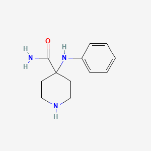 molecular formula C12H17N3O B8793915 4-Anilinopiperidine-4-carboxamide CAS No. 37603-23-9