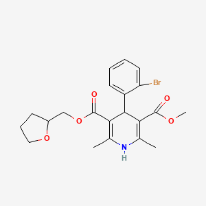 molecular formula C21H24BrNO5 B8793921 3-Methyl 5-((tetrahydrofuran-2-yl)methyl) 4-(2-bromophenyl)-2,6-dimethyl-1,4-dihydropyridine-3,5-dicarboxylate 