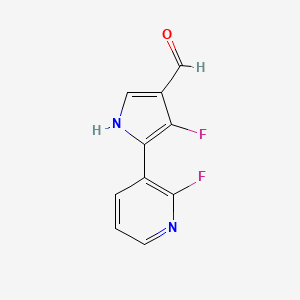 molecular formula C10H6F2N2O B8793930 4-fluoro-5-(2-fluoropyridin-3-yl)-1H-pyrrole-3-carbaldehyde 