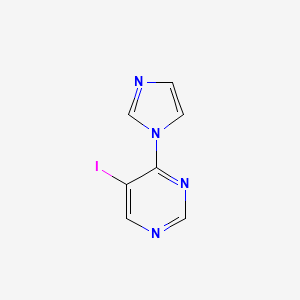 molecular formula C7H5IN4 B8793983 4-(1H-Imidazol-1-yl)-5-iodopyrimidine 