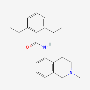 molecular formula C21H26N2O B8794017 Isoquinoline,1,2,3,4-tetrahydro-5-(2,6-diethylbenzamido)-2-methyl- CAS No. 37481-42-8
