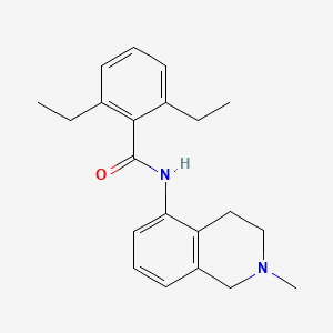 molecular formula C21H26N2O B8794017 Isoquinoline, 1,2,3,4-tetrahydro-5-(2,6-diethylbenzamido)-2-methyl- CAS No. 37481-42-8