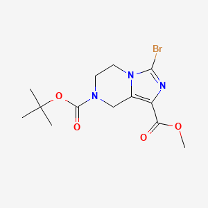 molecular formula C13H18BrN3O4 B8794152 7-(tert-Butyl) 1-methyl 3-bromo-5,6-dihydroimidazo[1,5-a]pyrazine-1,7(8H)-dicarboxylate 