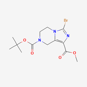 molecular formula C13H18BrN3O4 B8794152 7-tert-butyl 1-methyl 3-bromo-5,6-dihydroimidazo[1,5-a]pyrazine-1,7(8H)-dicarboxylate 
