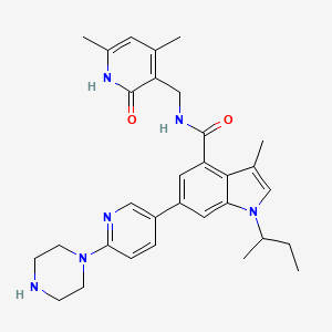 1-(sec-butyl)-N-((4,6-dimethyl-2-oxo-1,2-dihydropyridin-3-yl)methyl)-3-methyl-6-(6-(piperazin-1-yl)pyridin-3-yl)-1H-indole-4-carboxamide
