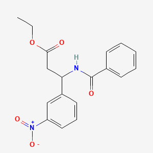 molecular formula C18H18N2O5 B8794439 ETHYL 3-(BENZOYLAMINO)-3-(3-NITROPHENYL)PROPANOATE 