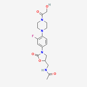 N-[[(5S)-3-[3-fluoro-4-[4-(2-hydroxyacetyl)piperazin-1-yl]phenyl]-2-oxo-1,3-oxazolidin-5-yl]methyl]acetamide