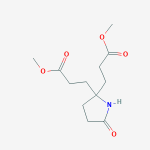 molecular formula C12H19NO5 B8795175 Dimethyl 3,3'-(5-oxopyrrolidine-2,2-diyl)dipropanoate CAS No. 89317-31-7