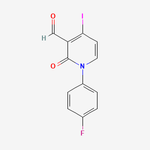 molecular formula C12H7FINO2 B8795276 1-(4-Fluorophenyl)-4-iodo-2-oxo-1,2-dihydropyridine-3-carbaldehyde 