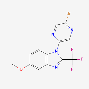 molecular formula C13H8BrF3N4O B8795319 1-(5-Bromopyrazin-2-YL)-2-(trifluoromethyl)-5-methoxy-1H-benzo[D]imidazole CAS No. 950845-98-4