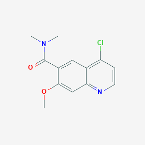 molecular formula C13H13ClN2O2 B8795380 4-chloro-7-methoxy-N,N-dimethylquinoline-6-carboxamide 